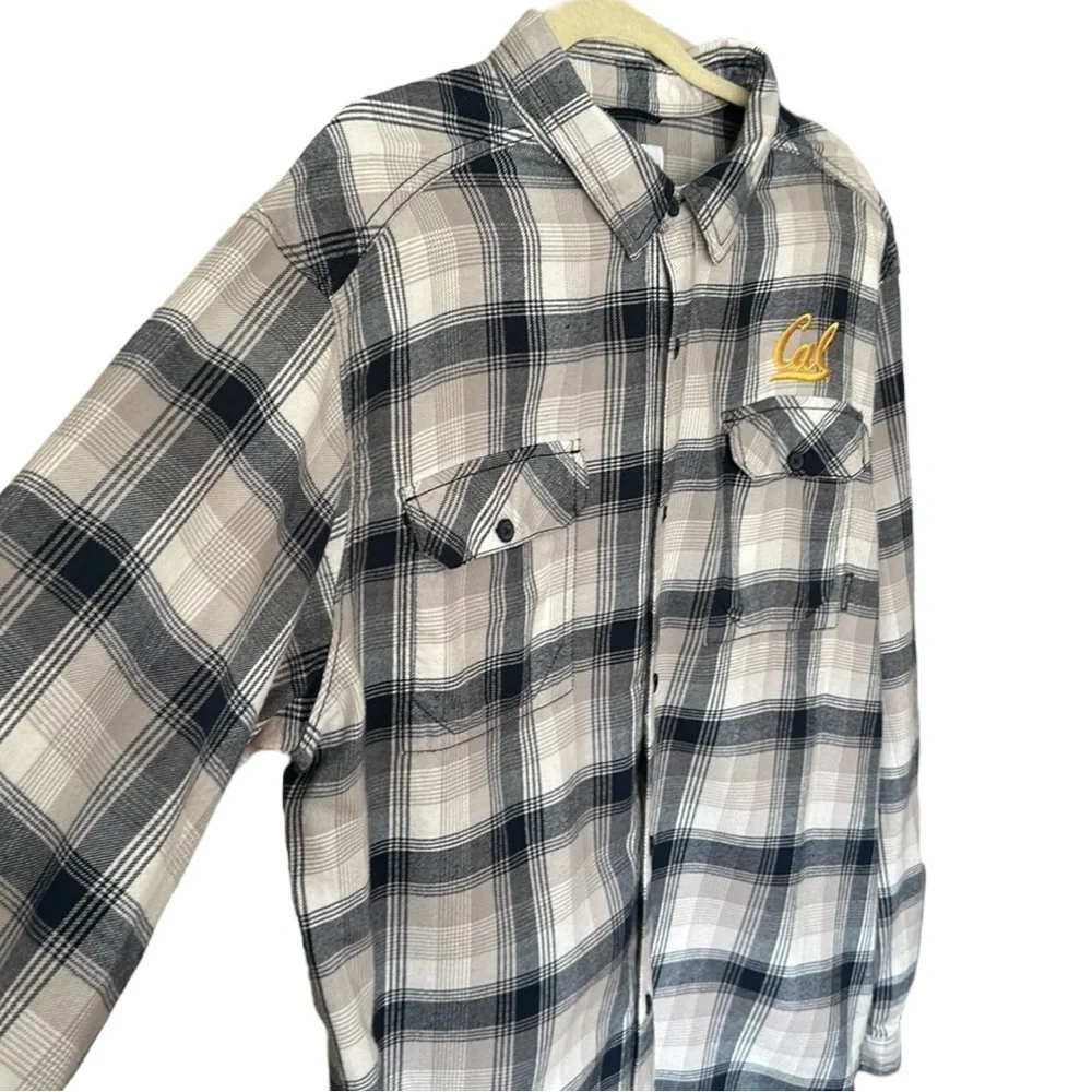 COLUMBIA‎ CAL Bears Collegiate Plaid Flannel Shirt Long Sleeve Cotton Casual XL